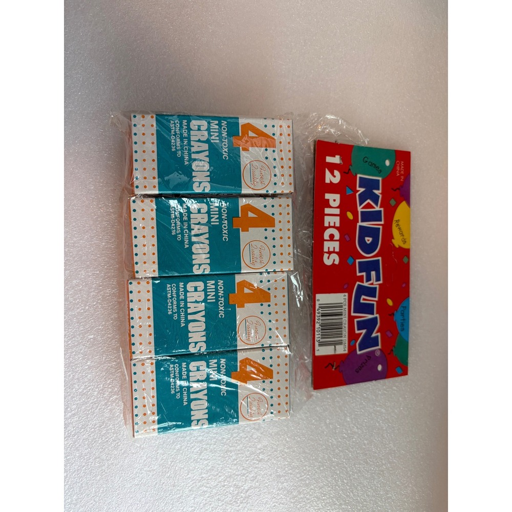 Kid Fun Mini Crayons – 12 Packs of 4 Non-Toxic Coloring Crayons